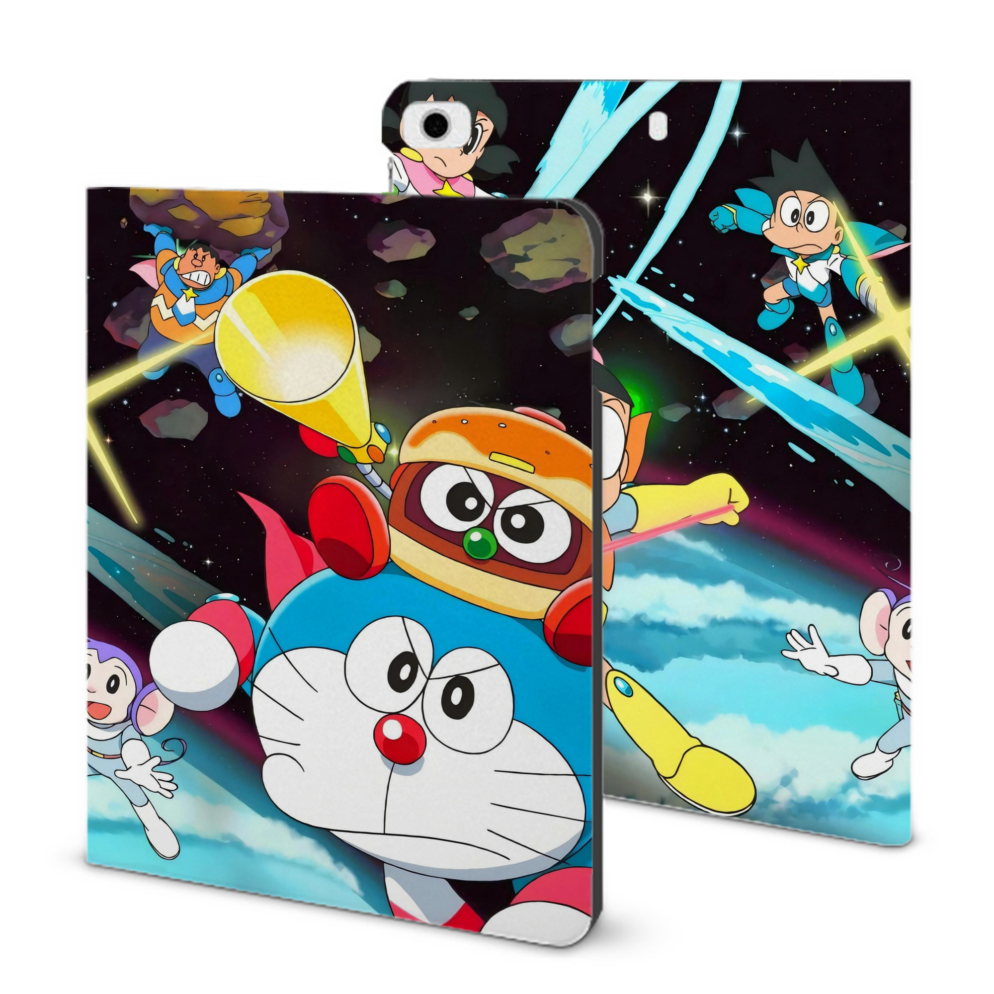 （画像用） ドラえもん Doraemon IPad ケース ブック型 PUレザー TPU 耐衝撃 軽量 薄型 ペン収納なし 全面保護 IPad 各モデル対応